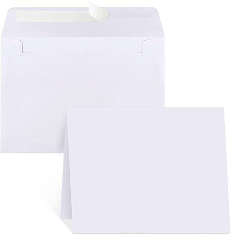Blank Cards and Envelopes 4x6, 30 Pack White Invitation Cardstock with 30 Pack Envelopes, Self-Seal Thank you Blank Greeting Cards and Envelopes, for All Occasions DIY, Print custom