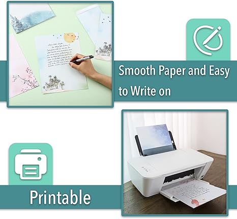 Mr. Pen Stationery Writing Paper with Envelopes for Writing Letter, 30 Letter Writing Paper+18, Cute Stationary Set